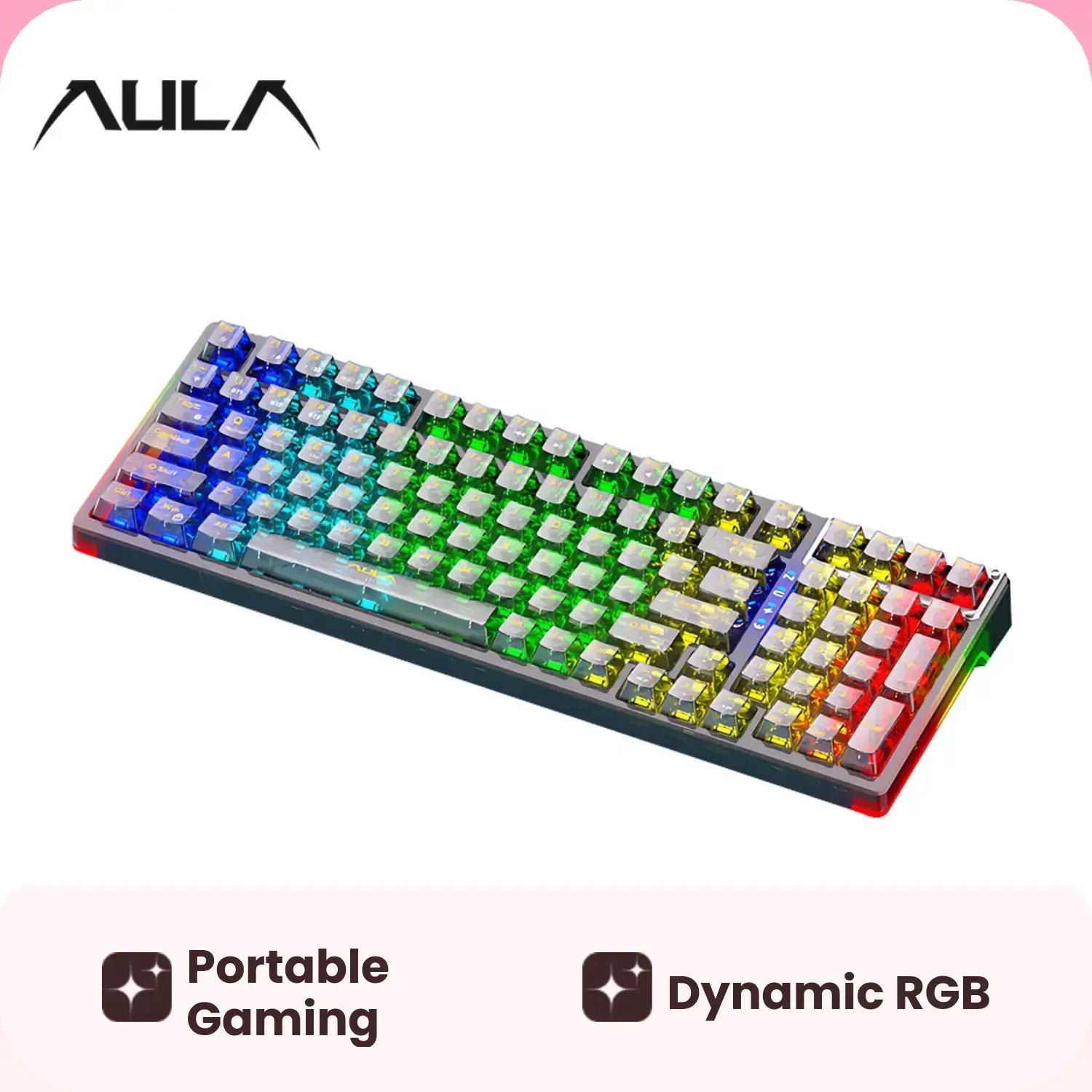 Wireless Gaming Keyboard, RGB Backlight Gaming Keyboard, Rechargeable Wireless Keyboard for Home Office, Backlit Keyboard, Gaming Accessories for Boys & Girls as Gift