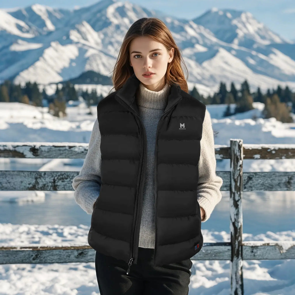 Down Heated Vest with 90% Down, 650 Fill Electric Heated down Vest for Men Women 6 Heating Zone 3 Temperature Heating Vest