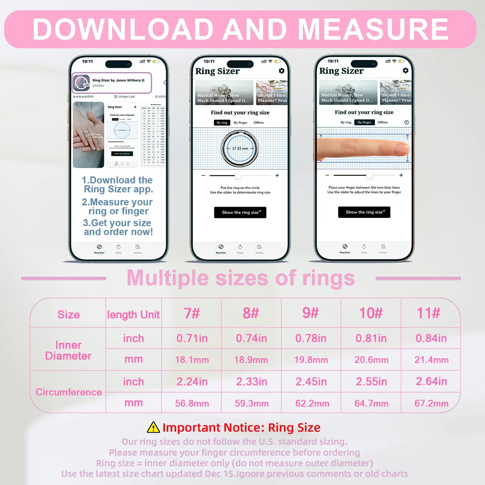 Ceramic Glass Smart Ring Fitness & Activity Tracker, Pink & White. Tracks Calories, Sleep & Heart Rate. IP68 Waterproof, Unisex, Includes Charging Case, Compatible with Ios & Android. Stylish Minimalist Design, Perfect Holiday Gift.