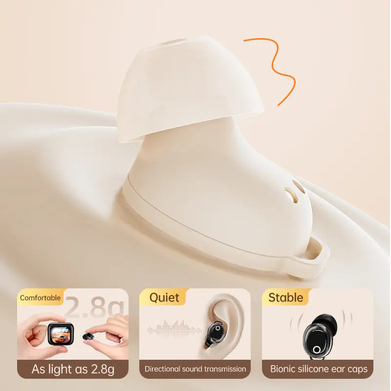 VUB Sleep Earbuds, Bluetooth 5.4 in Ear Smart Touch Screen Earbuds, 48H Mini Sleep Headphones Small Design for Side Sleepers, Crystal-Clear Calls Ear Buds, 5 EQ Modes