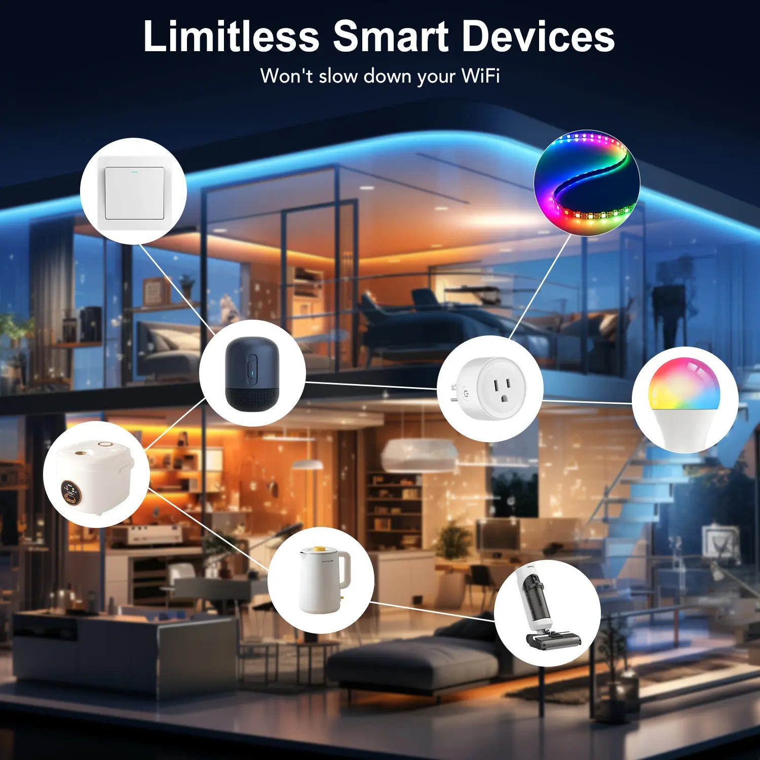 4‑Pack White Wi‑Fi Smart Plug 10 a 110–240 V