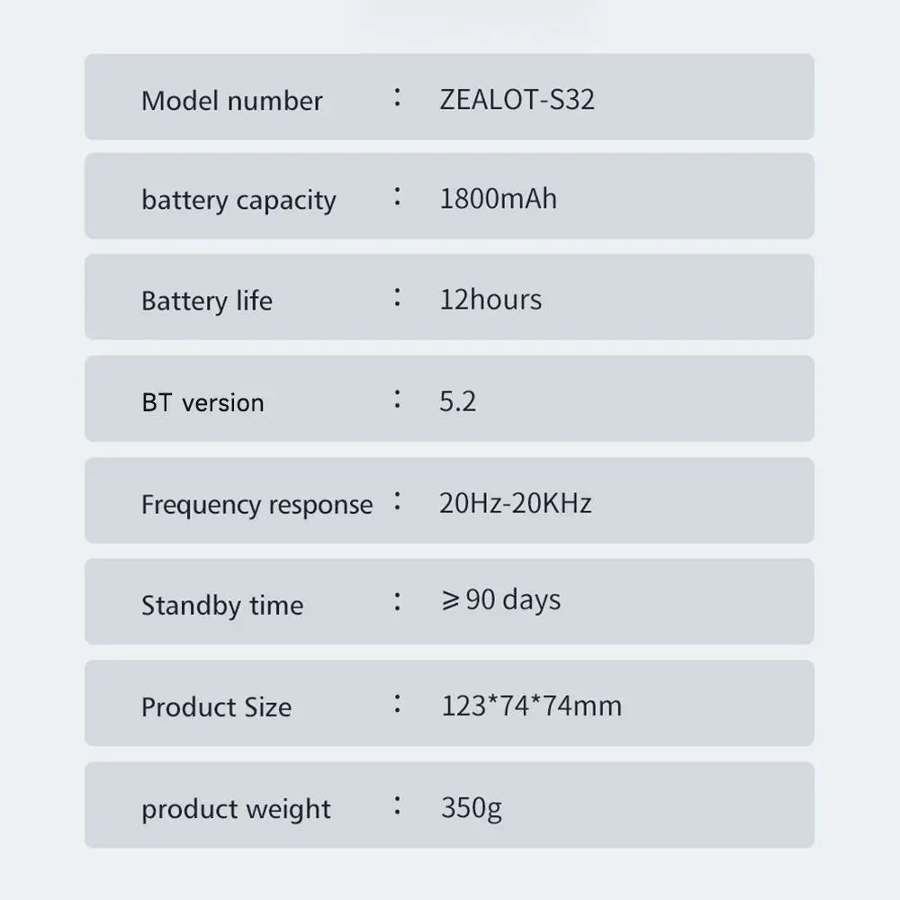 ZEALOT S32 Wireless Speaker, 10W Portable Waterproof Speaker, Rechargeable Outdoor Speaker, Bluetooth-Compatible 5.2 Speaker for Home & Party