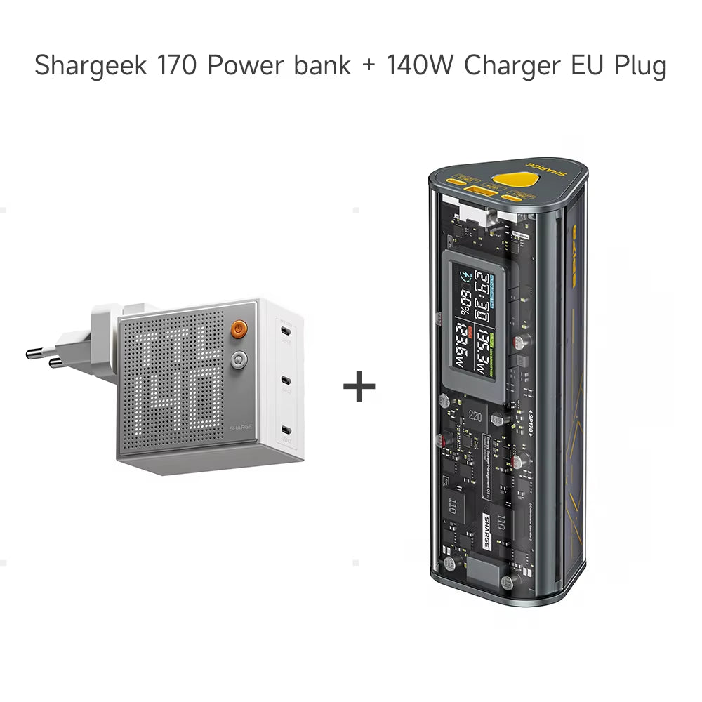 Power Bank 24000Mah 170W Output Fast Charge with IPS Smart Screen Display IP66 Waterproof for Macbook Tablet Iphone 15Pro