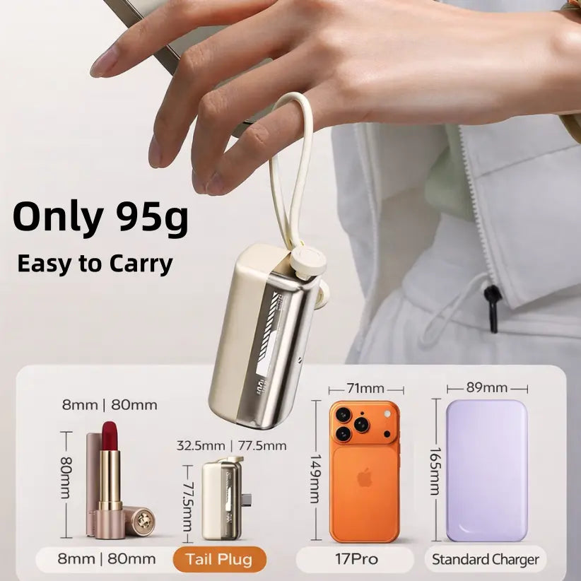 Lzaitai Mini Power Bank PD20W Portable Charger 10000Mah USB-C & Lightning Fast Charging Battery Pack for Iphone 6-17 Pro Max Samsung Galaxy S25/S24/S23 Android Compact Smartphone Charger