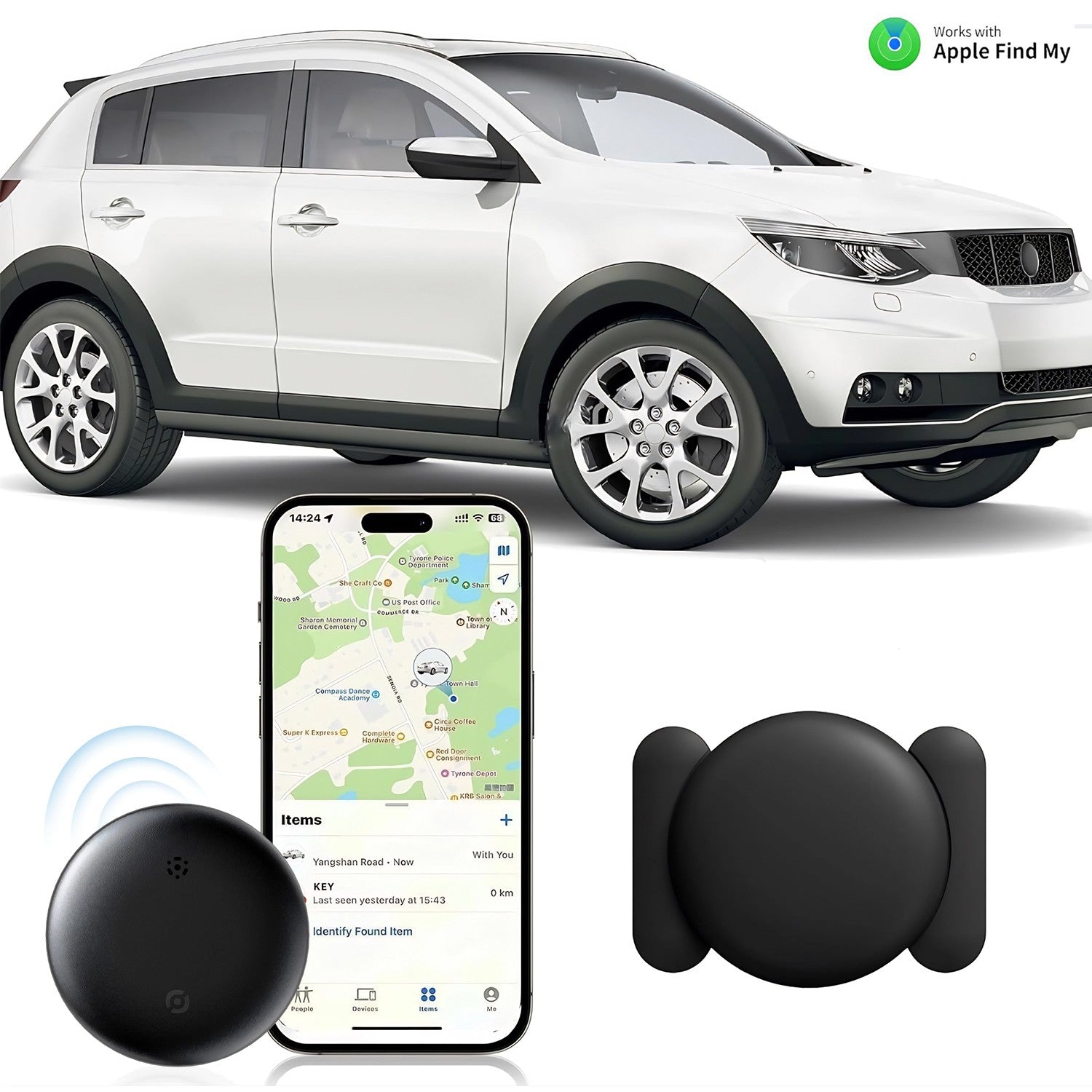 GPS Tracker for Vehicles, Real Time Car Tracking Device, Mini Hidden for Iphone