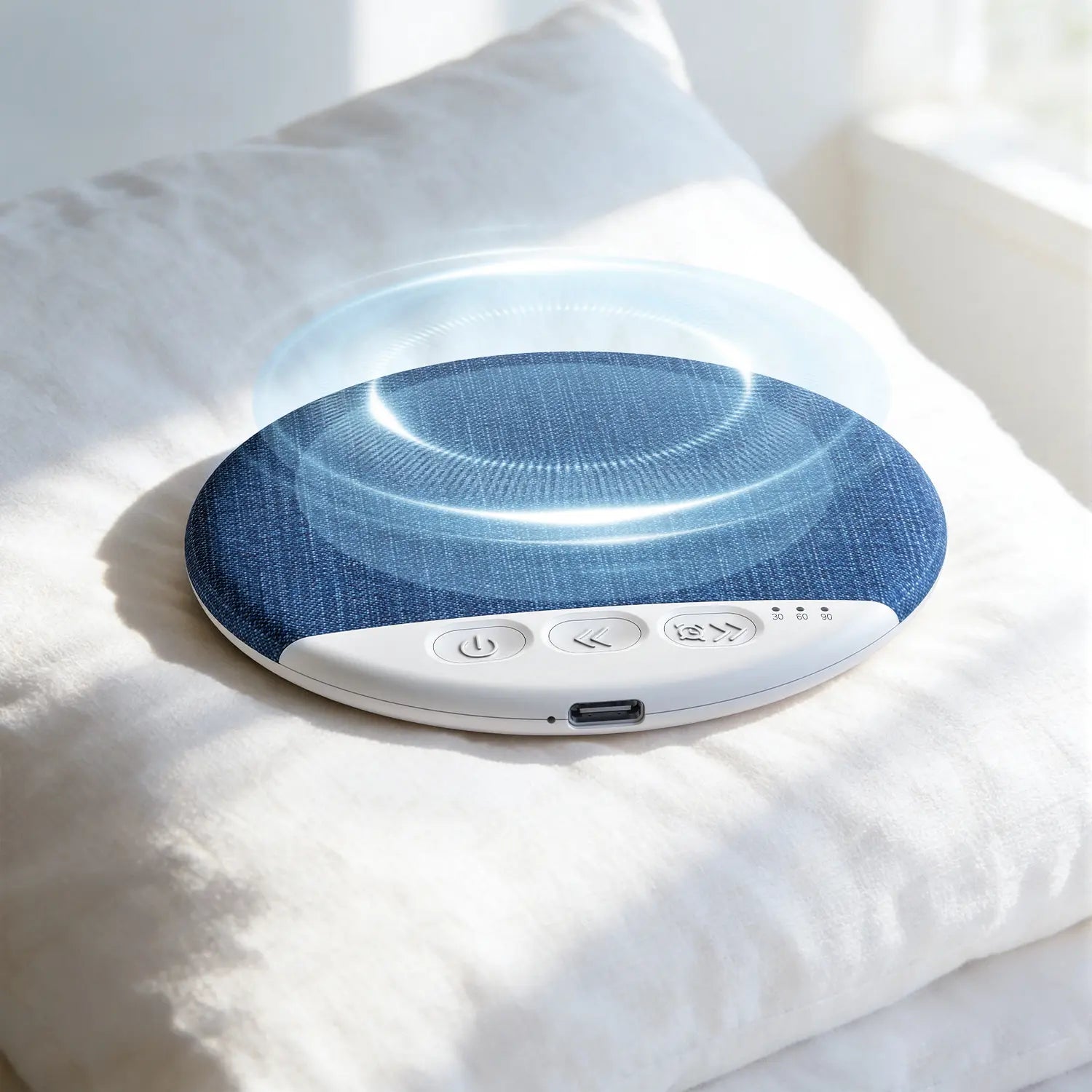 Under Pillow Sleep Speaker, Ultra-Thin Personal Sound Machine with White Noise & Bluetooth, Partner-Friendly Close-Range Audio for One Person, Timer & Memory Function, Blind-Touch Buttons, Ideal Gift for Better Nighttime Smartphone