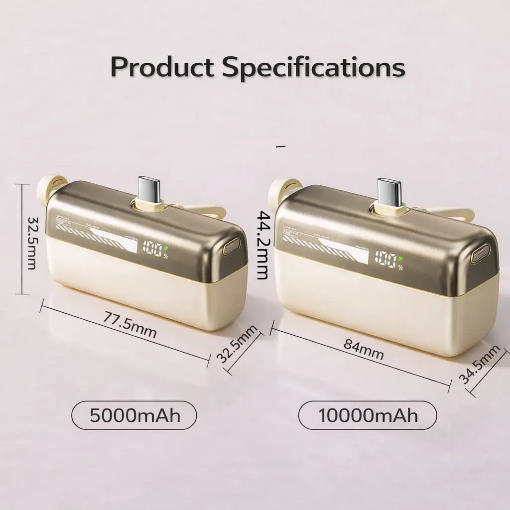 Lzaitai Mini Power Bank PD20W Portable Charger 10000Mah USB-C & Lightning Fast Charging Battery Pack for Iphone 6-17 Pro Max Samsung Galaxy S25/S24/S23 Android Compact Smartphone Charger