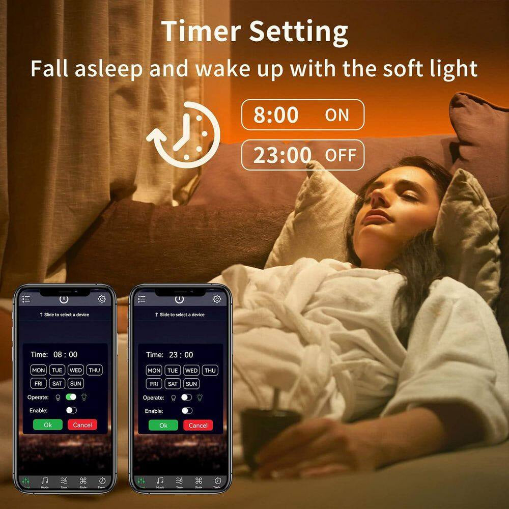 Strip Lights 100 Ft. Plug in Dimmable Multi-Color Integrated LED Strip Lights in White