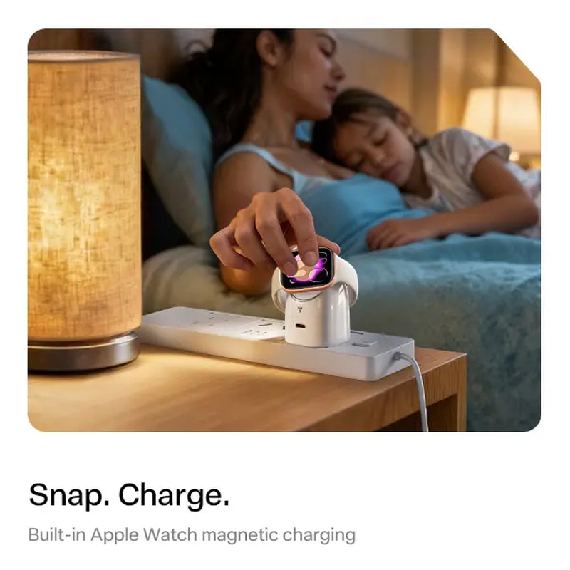 TORRAS Flasheye 45W 2-In-1 Charger for Apple Watch, Snap-On Magnetic Charging, 45W USB-C PD Fast Charging for Iphone17 16 15 14 13Pro Max, Ipad & Macbook, Travel, Compact Cute Desk Charger, Foldable Plug, Travel Friendly, Minimal Setup for Apple Lovers