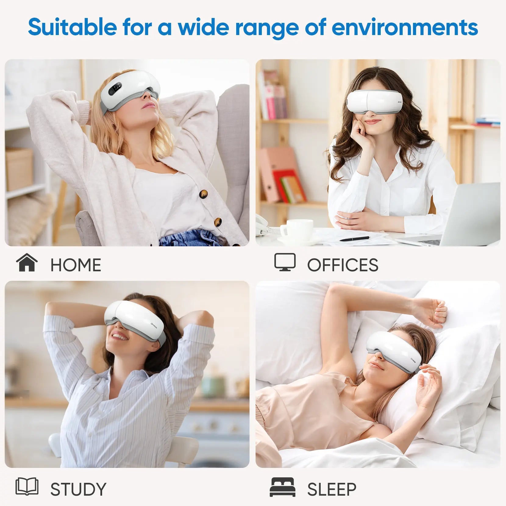Dprodo Eye Massager with Heat, Bluetooth Sleep Mask for Better Sleep, 4-Mode Rechargeable Eye Protector to Reduce Eye Strain Christmas Birthday Gifts for Women Men, Fathersdaygift Relief