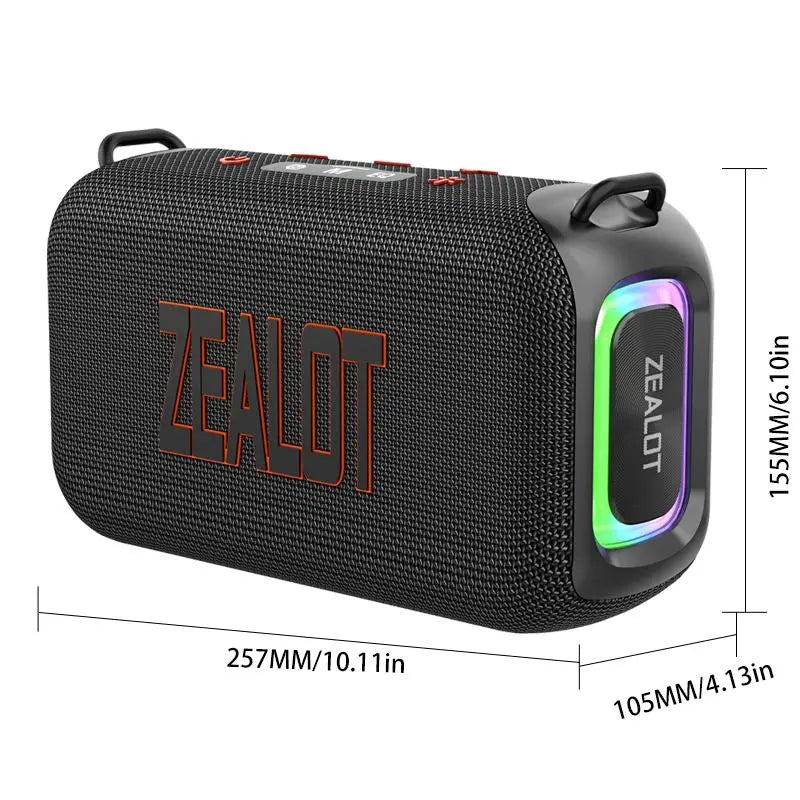 ZEALOT S85 Wireless Speaker, 50W Portable Subwoofer Speaker, Hifi Sound Quality Speaker with RGB Light, 24 Hours Playtime Loud Stereo Speaker