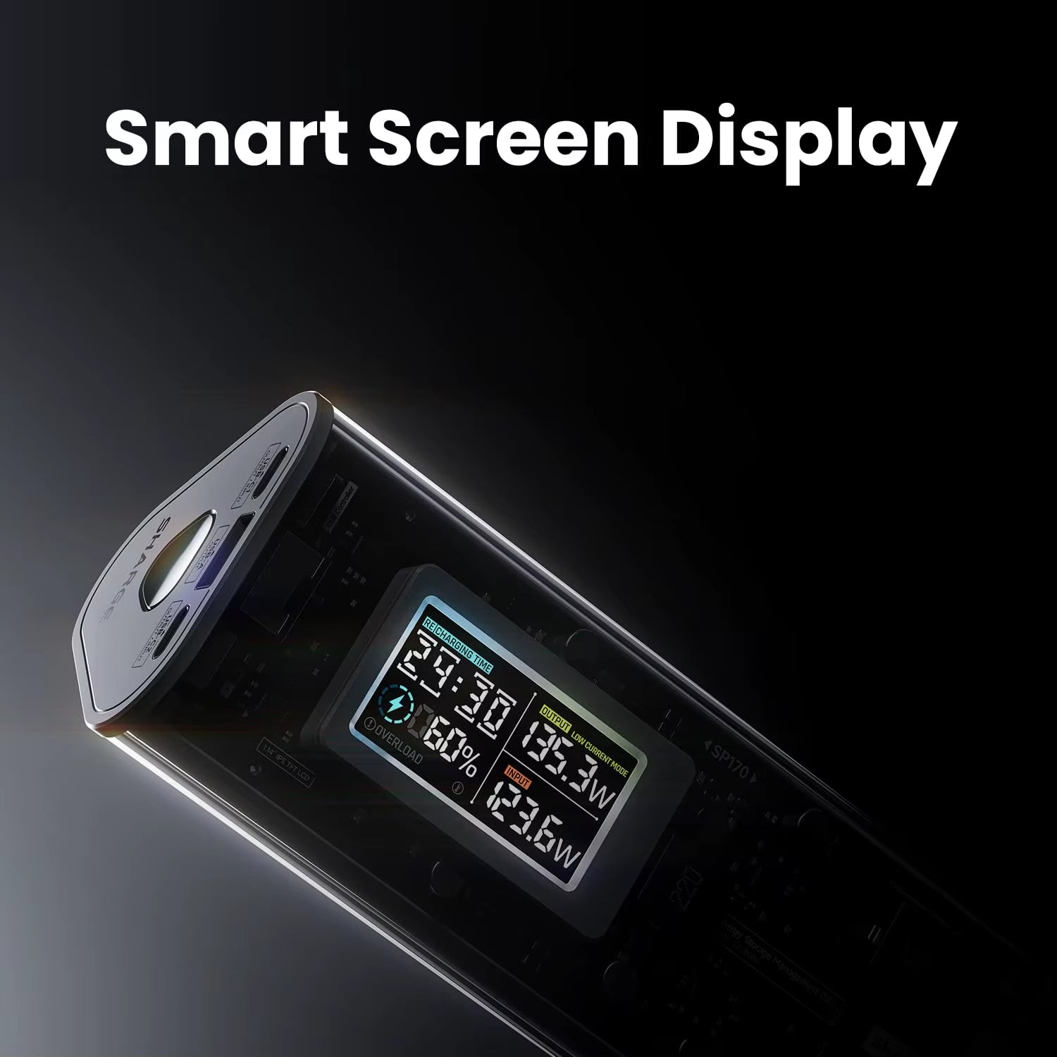 Power Bank 24000Mah 170W Output Fast Charge with IPS Smart Screen Display IP66 Waterproof for Macbook Tablet Iphone 15Pro