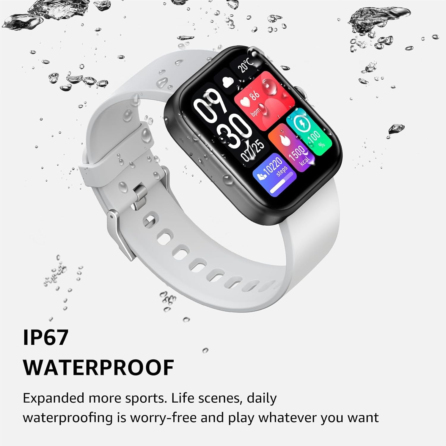 GTS5 Smart Watch for Android and Ios, Blood Pressure Monitor, Heart Rate Monitor, Sleep Monitor, Fitness Tracker, IP67 Waterproof, Smart Watch for Women Men (Gray)