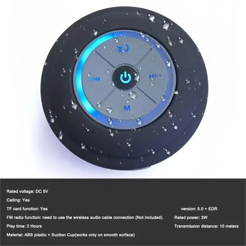 Portable Wireless Speaker, Waterproof Bluetooth-Compatible Speaker, USB Rechargeable Speaker, Cute Mini Speaker for Home Bathroom Outdoor