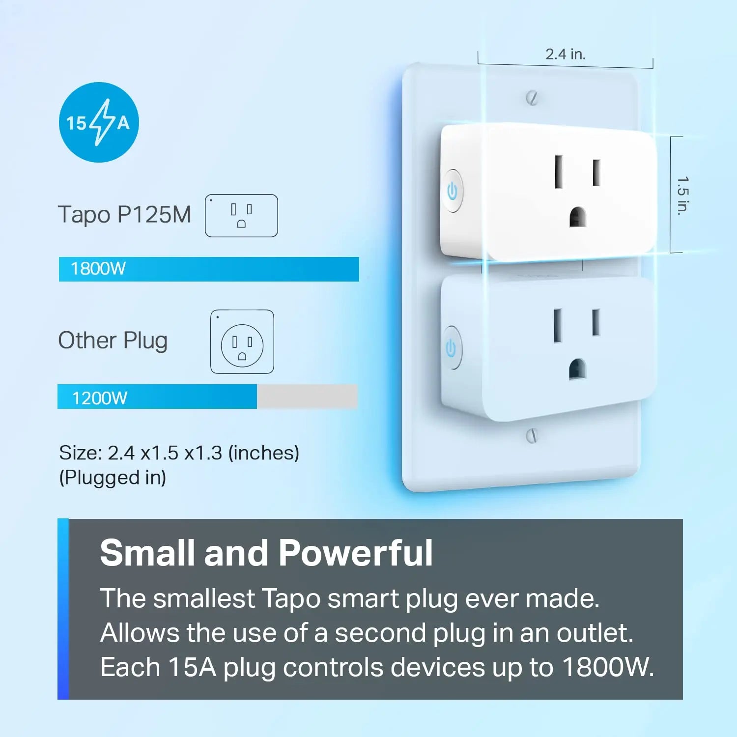 Matter-Certified Smart Plug Mini 15A, Tapo P125M
