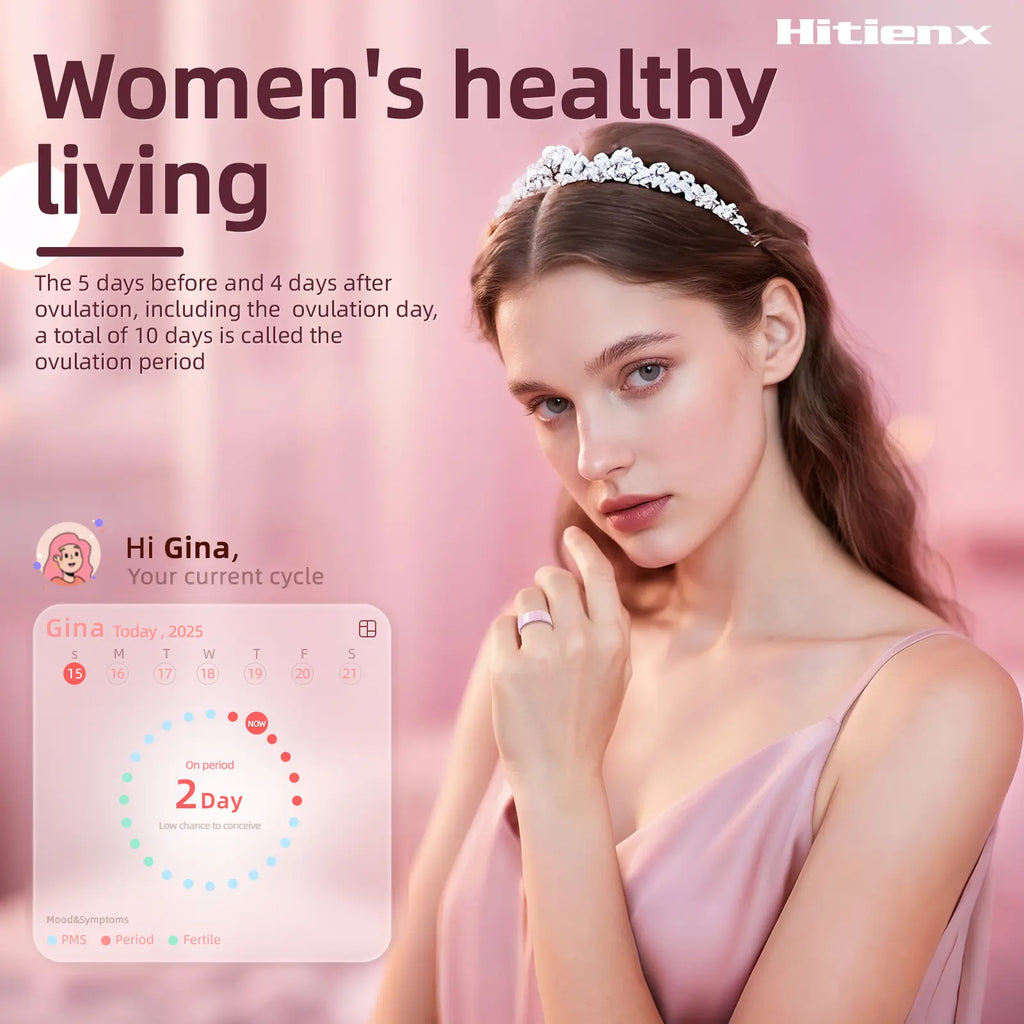 Ceramic Glass Smart Ring Fitness & Activity Tracker, Pink & White. Tracks Calories, Sleep & Heart Rate. IP68 Waterproof, Unisex, Includes Charging Case, Compatible with Ios & Android. Stylish Minimalist Design, Perfect Holiday Gift.